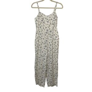 Old Navy Cream Floral Spaghetti-Strap Cropped Jumpsuit